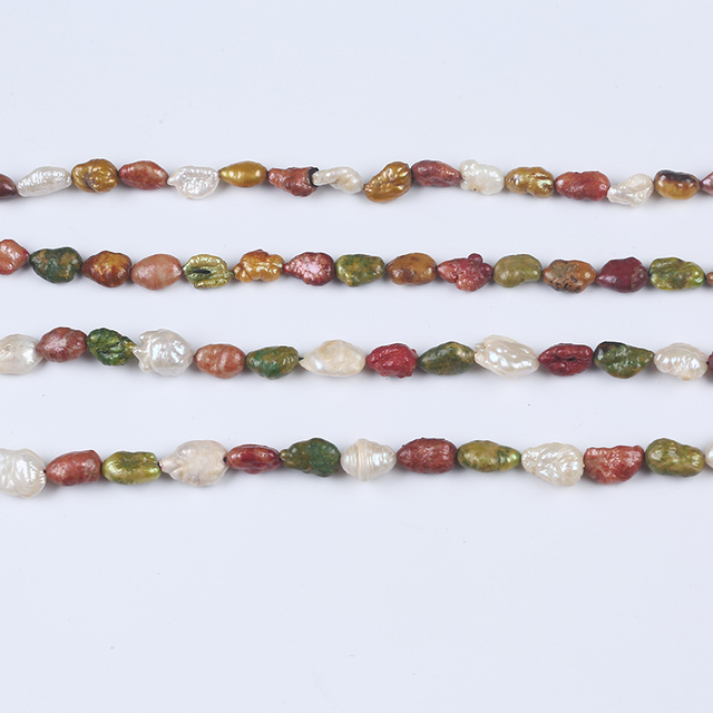 Freshwater Pearl Straight Drilled Multi Color Keshi Pearl for Necklace