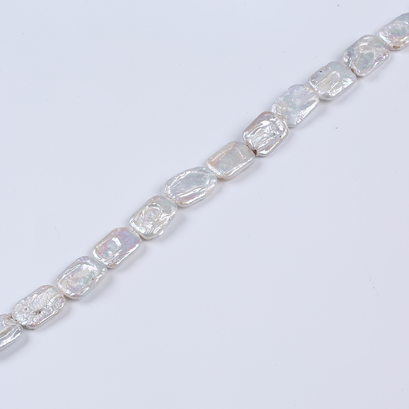 14*19mm Natural Rectangle Shape Irregular Pearl Strand for Necklace Design