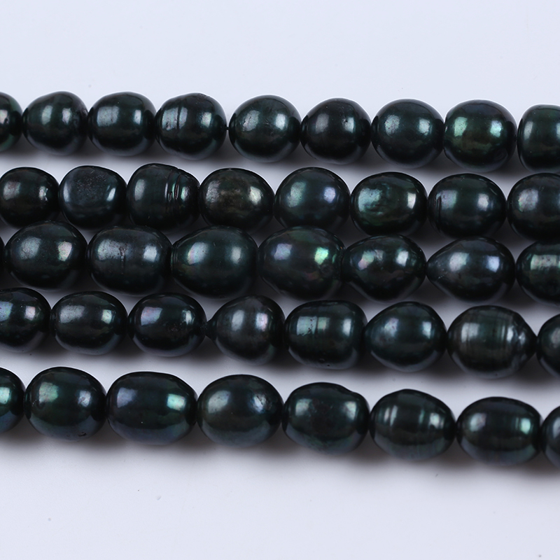 12-13mm Big Size Black Rice Pearl Strand For Women Necklace 