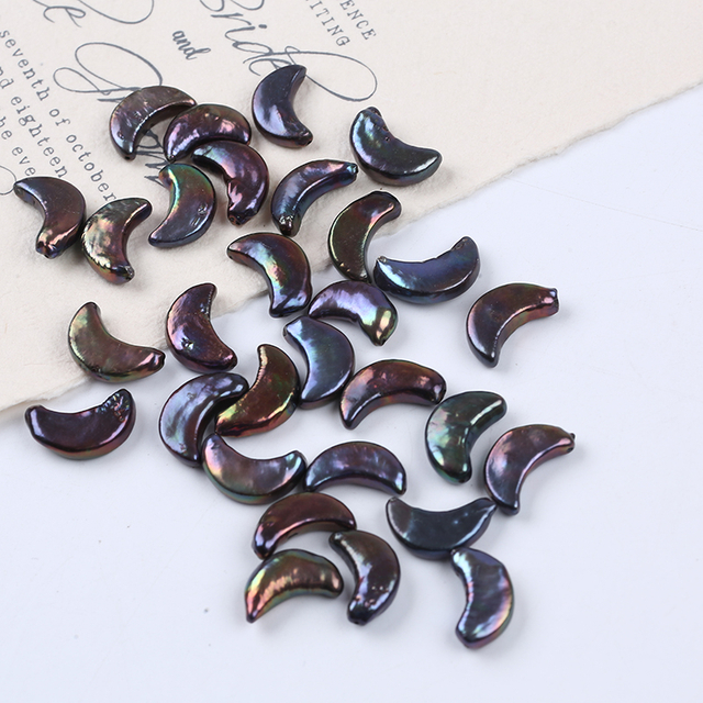 Black Color Special Shape Moon Shape Freshwater Pearl Bead for Jewelry Making