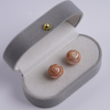 A Pair of Purple Rose-shaped Carved Pearls Non Porous Loose Beads for DIY