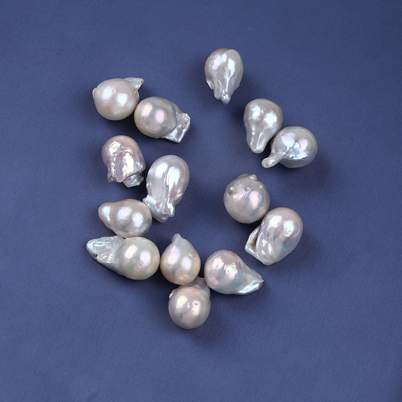 13-16mm Middle Size White Freshwater Baroque Pearl Pair for Earrings