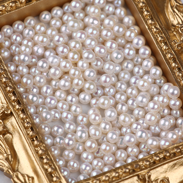 Mini Size Natural White Round Pearl for Inlay Jewelry