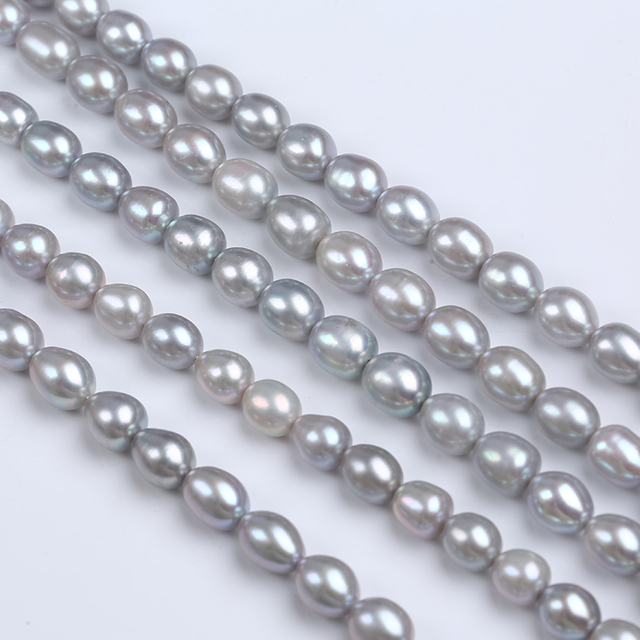 9-10mm Grey Color Freshwater Rice Pearl for Decoration
