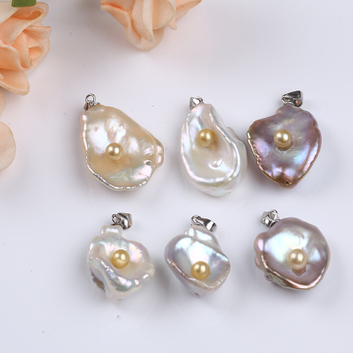 New Arrival Special Keshi Pearl Pendant with Silver Acceesory