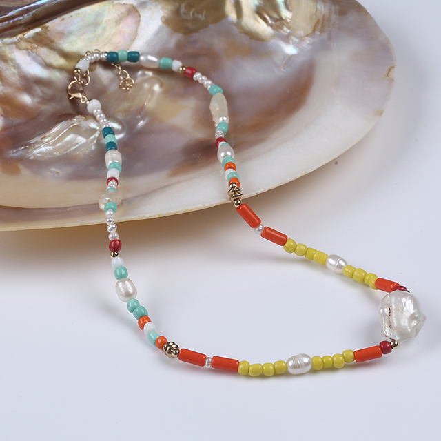 Single Row Short Style Necklace with Big Pearl for Women