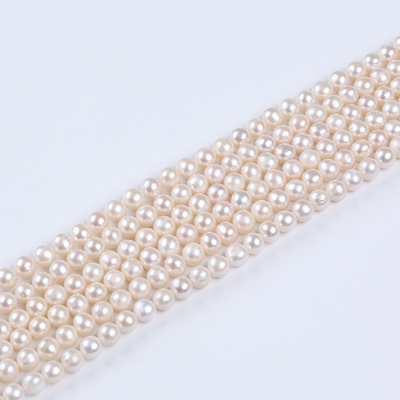 7-8mm High Quality White Potato Pearl for Necklace