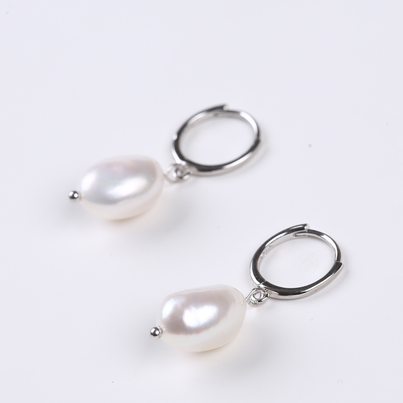 9-10mm Baroque Pearl with 925 Sterling Siver Hook for Earring