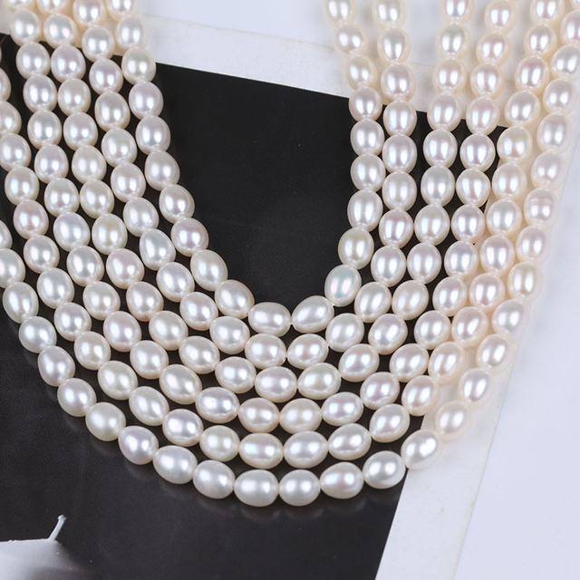 5.5-6mm High Quality Rice Pearl Strand for Necklace