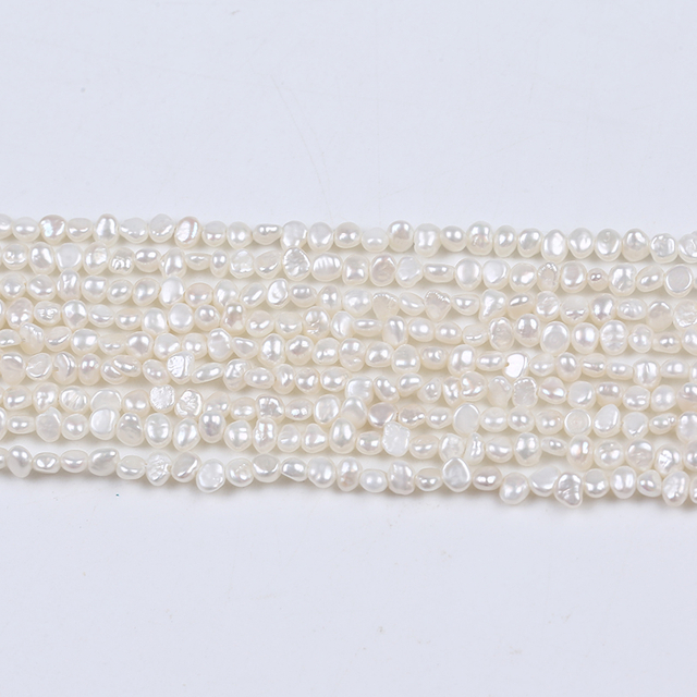 3.5-4mm Small Size Tiny Baroque Pearl Strand For White Necklace