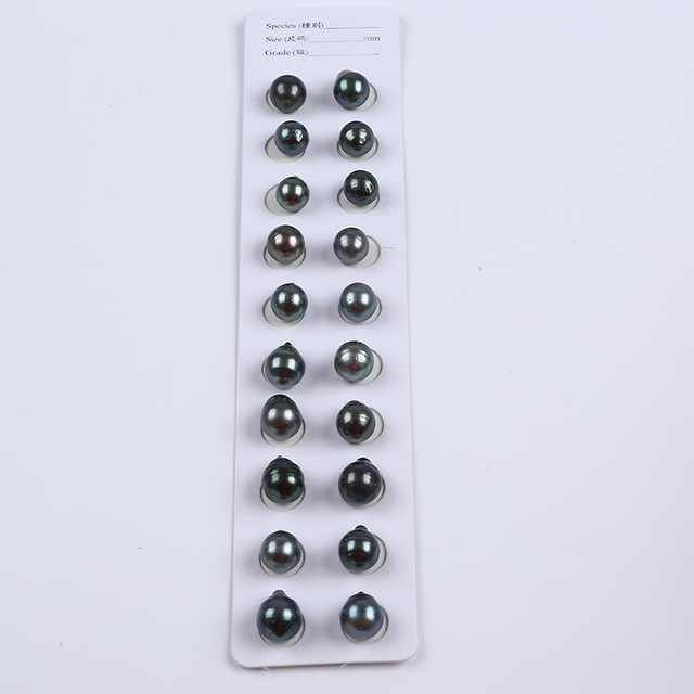 10-12mm Natural Black Tahiti Sea Water Pearl Pairs for Earring