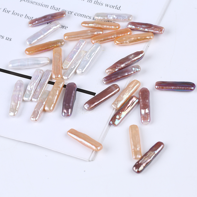 Natural Color Rectangle Shape Irregular Shape Rare Shape Like Small Gold Bar Freshwater Pearl 