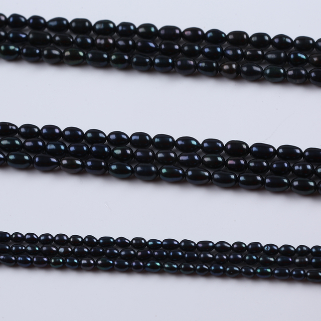 Black Pearl Natural Rice Pearl Strand for Jewelry