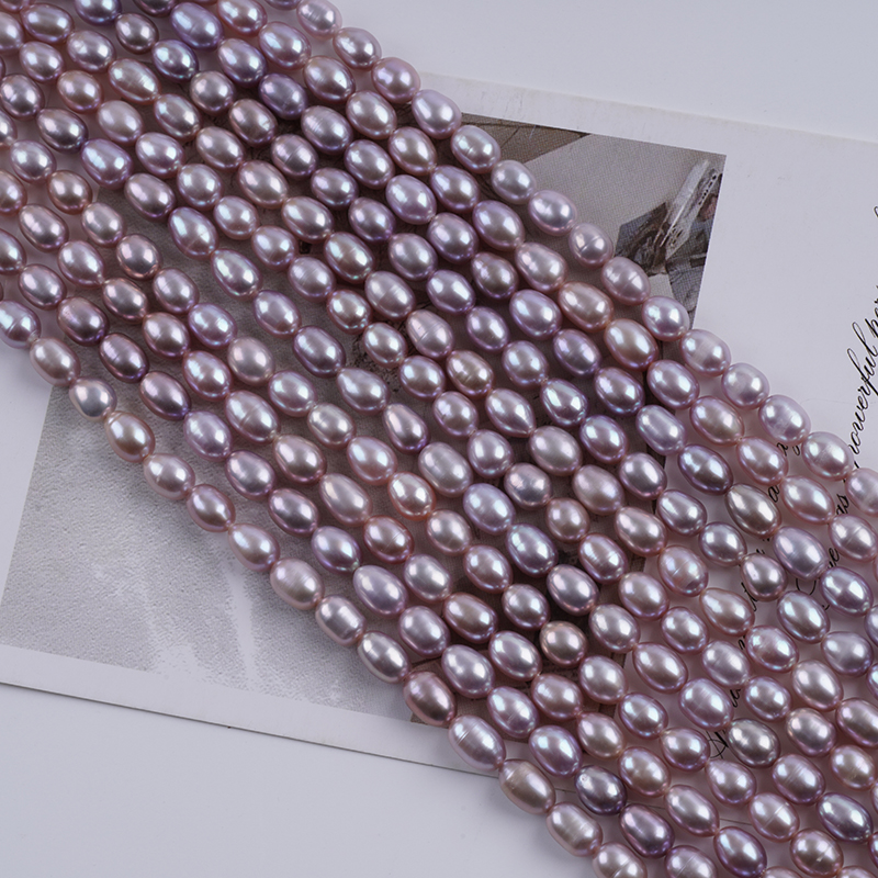 6-7mm High Quality Natural White Rice Pearl Strand for Necklace