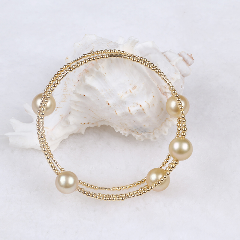 Gold Color South Sea Pearl Bracelet Bangle for Ladies