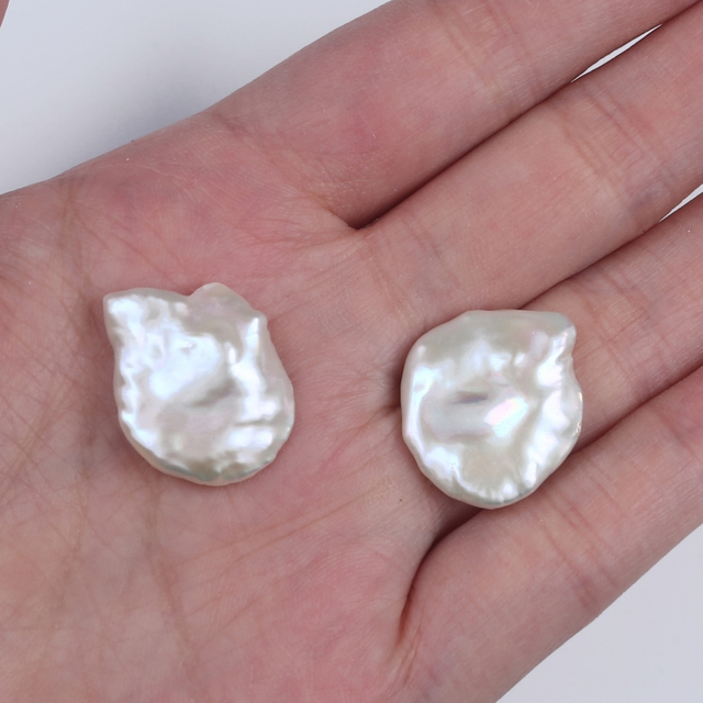 7*18mm Big Size Nice Baroque Pearl Pair for Earrings Making