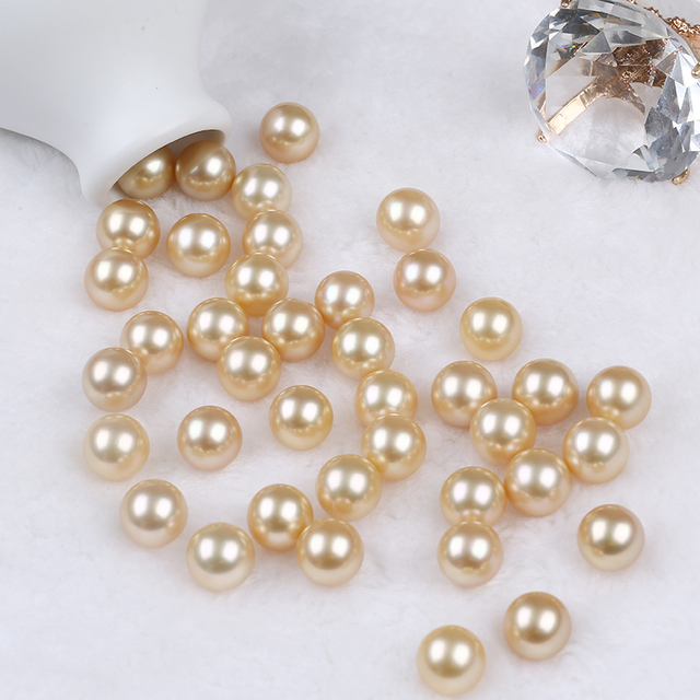 Natural Glod Color South Sea Pearl Loose Bead for Jewelry Making