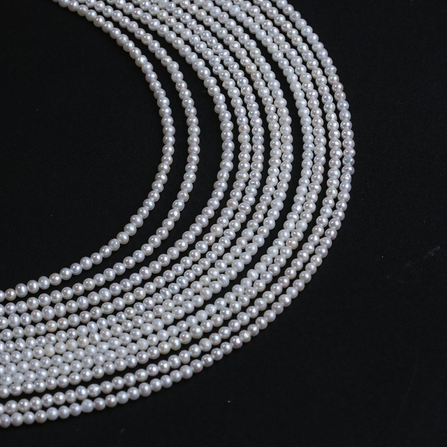 Genuine 2.5-3mm White AK Freshwater Round Pearl For DIY