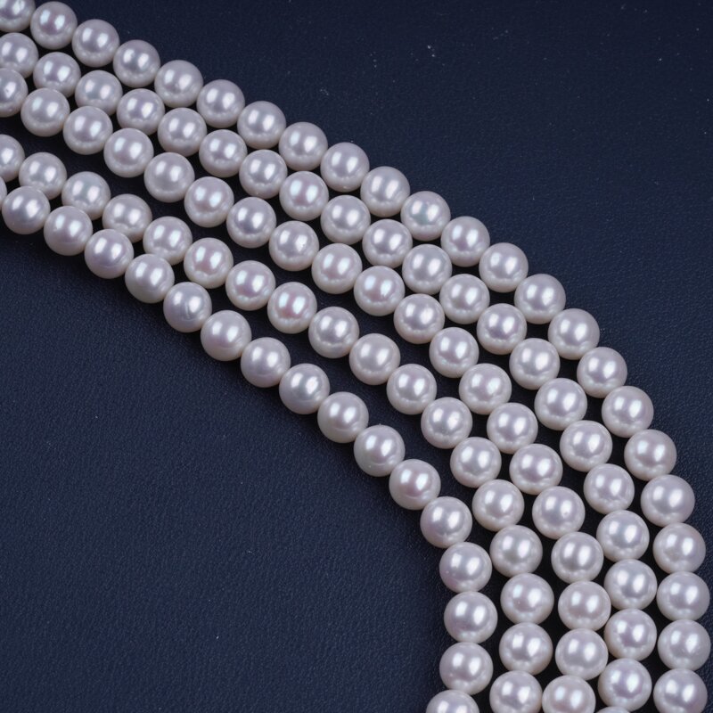 High Quality 7.5-8mm 3A Round Shape Natural Freshwater Pearl Beads For Jewelry Making DIY