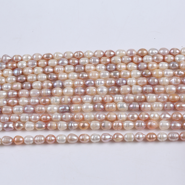 6-7mm Freshwater Beads Multi Color Rice Pearl for Necklace