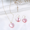 18k Real Gold Heart Shape Mabe Pearl Jewelry Set for Gift