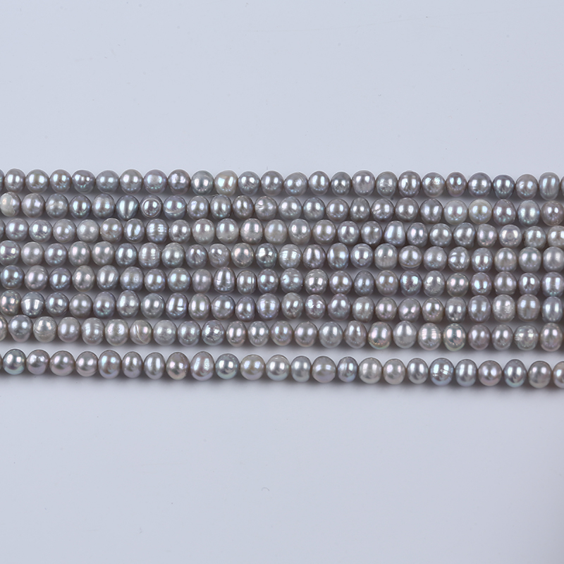 grey color pearl string necklace