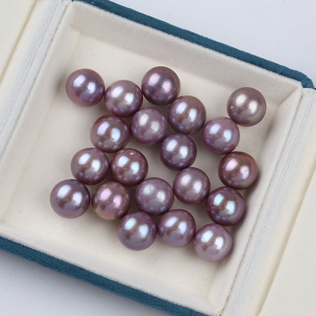14-15mm Big Size Purple Freshwater Edison Pearl Pair for Earrings