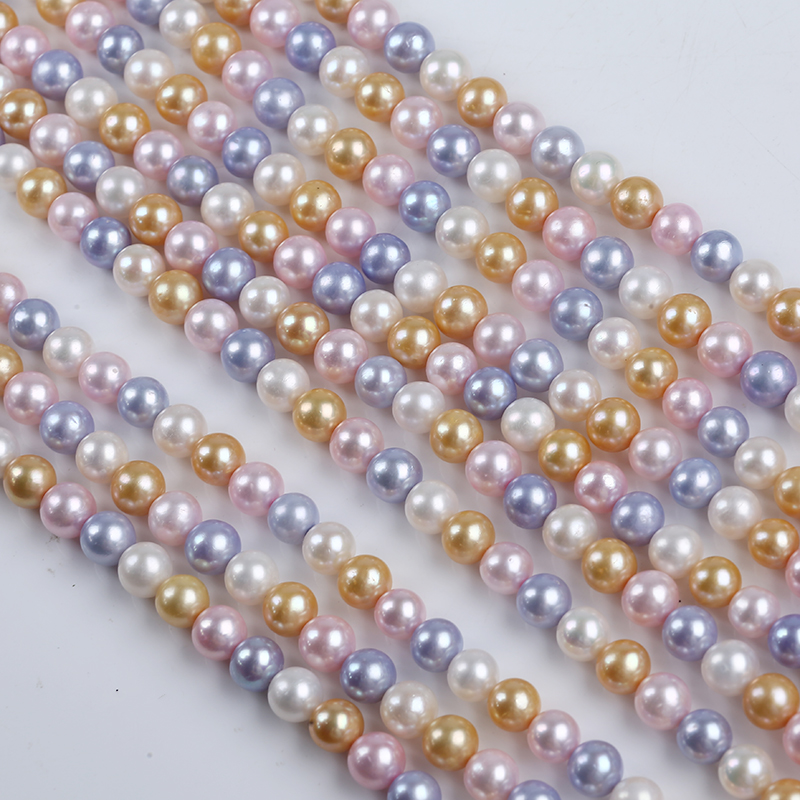 8-9mm Multi Color Freshwater Round Pearl for Jewelry Set