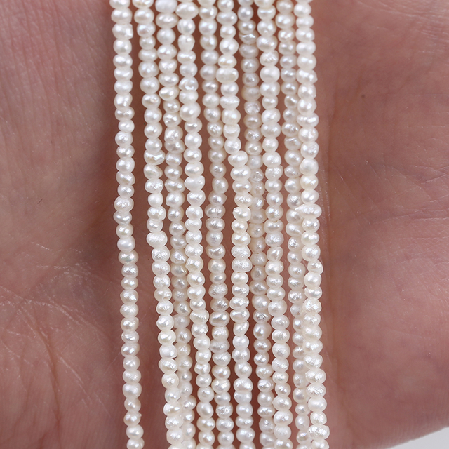 1.8-2mm Small Size Tiny Bead Potato Pearl Strand for Charm Jewelry