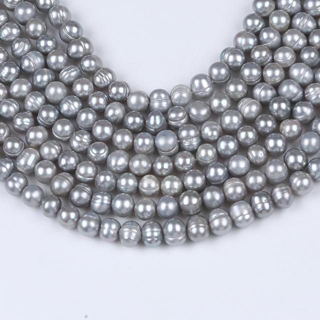 6-7mm Honorable Grey Color Potato Pearl Strand for Fashion Jewelry
