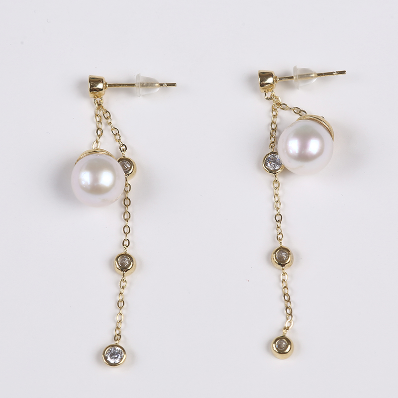 Natural Freshwater Pearl Elegant Long Earring for Party