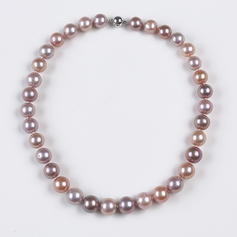 12-13mm Big Size Natural Purple Color Edison Pearl Necklace for Anniversary
