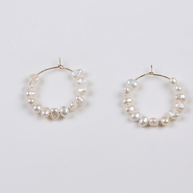 Fashion White Color Baroque Pearl Wholesale Price Pearl Earrings
