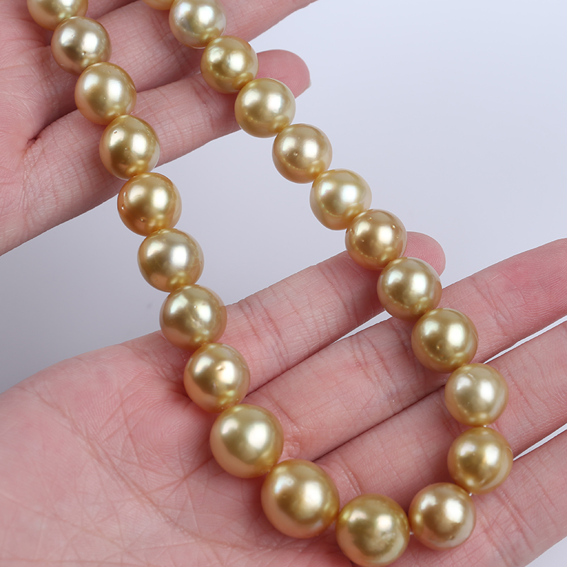 Luxury 9-14mm Natural South Sea Gold Pearl for Necklace