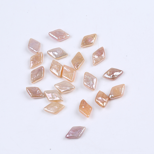 Natural Pink Purple Color Diamond Shape Irregular Pearl for Decoration