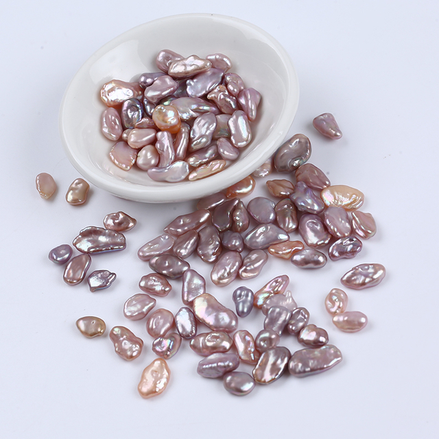 6-8mm Natural Pink Purple Keshi Pearl Irregular Beads for DIY
