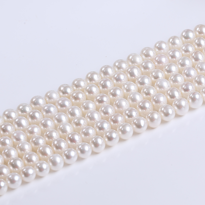 7-8mm Natural White Enhanced Edison Pearl Strand for Jewelry Design