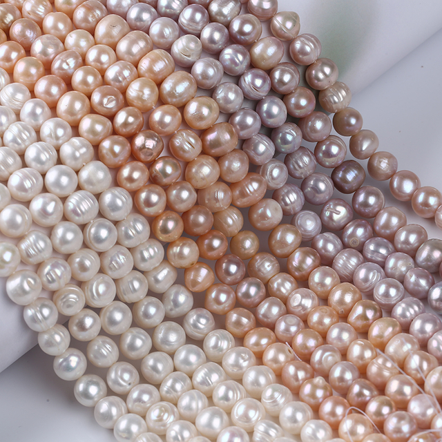11-12mm Natural Potato Pearl Strand Real Pearl String for Making Necklace
