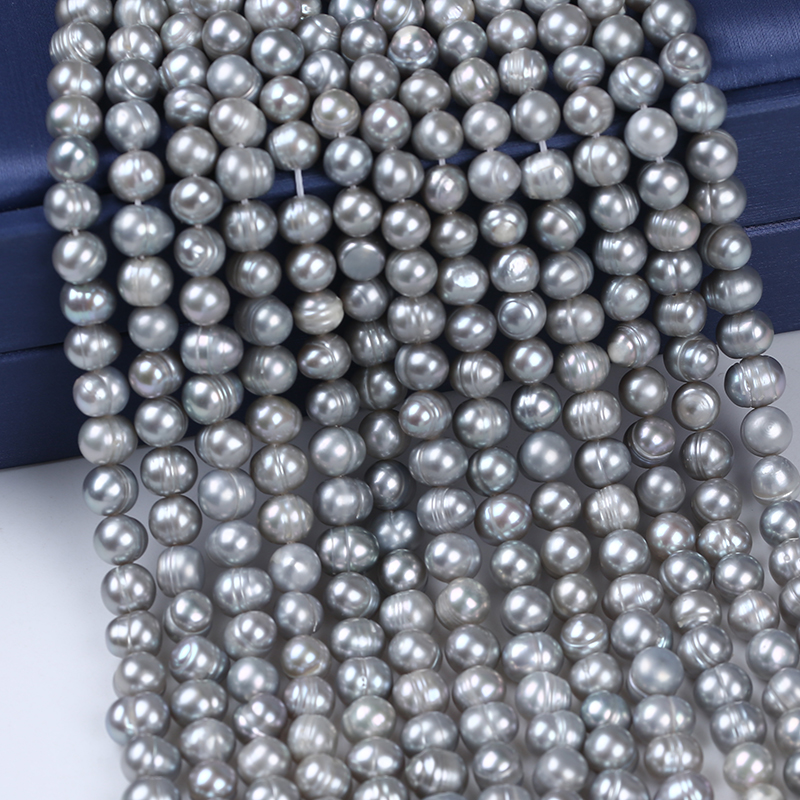 6-7mm Honorable Grey Color Potato Pearl Strand for Fashion Jewelry
