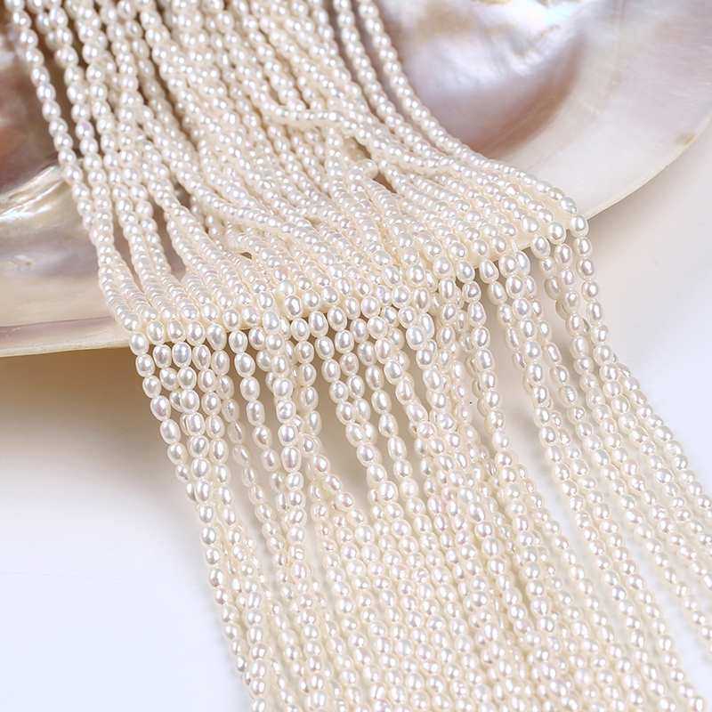 2.5-3mm Different Grades Small Size Rice Pearl for White Freshwater Necklace