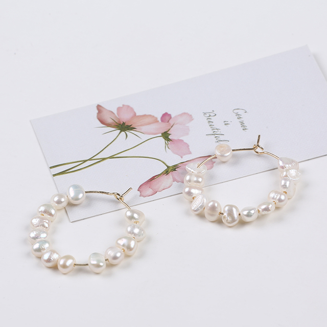 Fashion White Color Baroque Pearl Wholesale Price Pearl Earrings