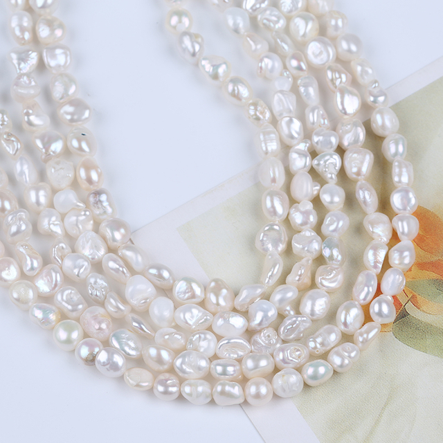 6-8mm Natural White freshwater Keshi Pearl for Jewelry Making