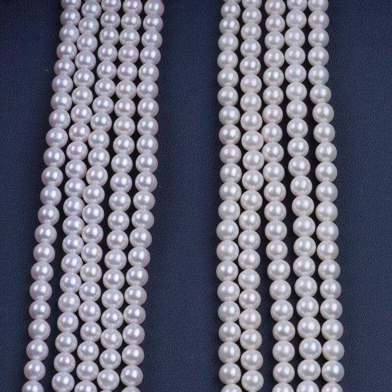 AAA 8-8.5mm Perfect Round Pearl Top Quality Almost Flawless Natural Freshwater Pearls String For Jewelry Marking