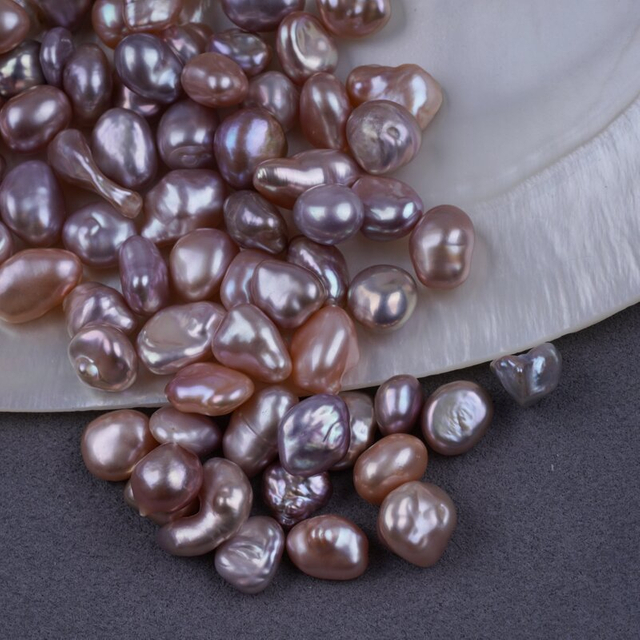 7-9mm 4A grade wholesale purple freshwater keshi baroque natural pearl beads for jewelry making