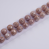 A Pair of Purple Rose-shaped Carved Pearls Non Porous Loose Beads for DIY