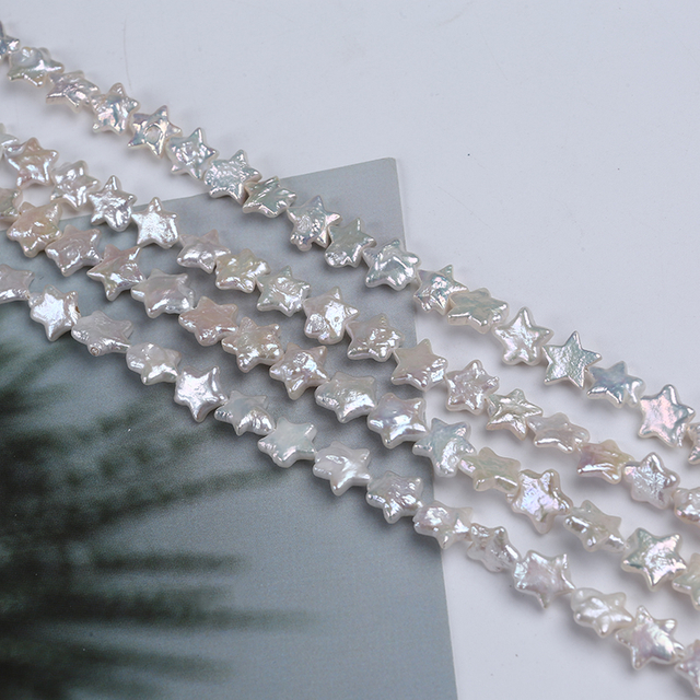 Five Star Shape Irregular Braoque Pearl Strand