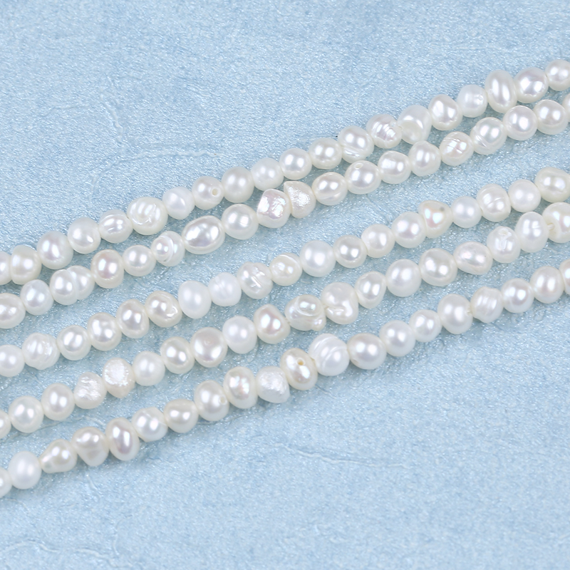 3-4mm Cheap Price Genuine Potato Pearl String for Handcraft Jewelry