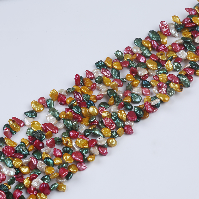 Multi Color Top-drilled Keshi Pearl String for Jewelry 