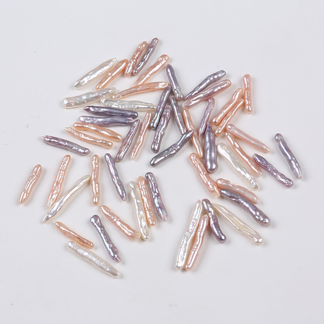 Multi Color Toothpick Shape Pearl Loose Bead No Hole for Decor