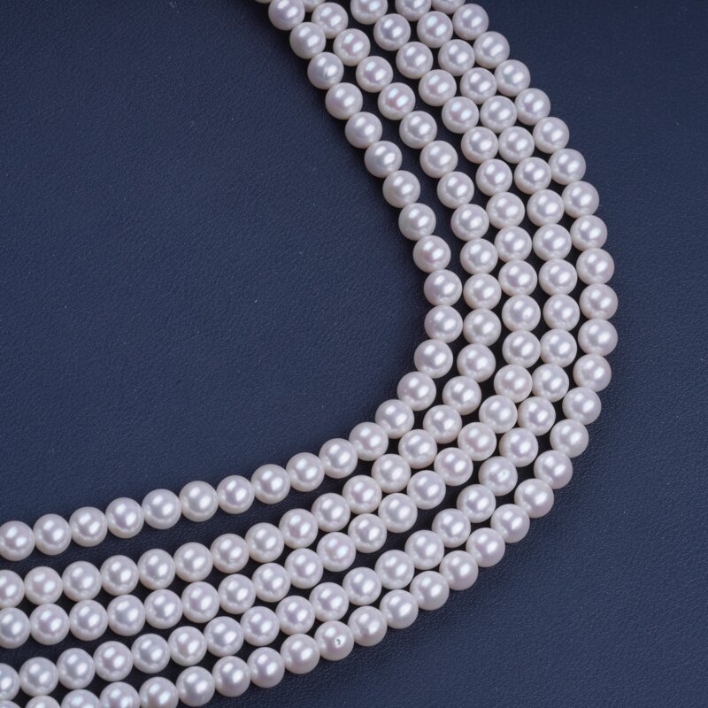 High Quality 7.5-8mm 3A Round Shape Natural Freshwater Pearl Beads For Jewelry Making DIY